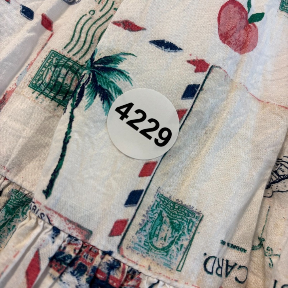 J.Crew Womens Midi Shirt Dress White Postcard Print Collared Tie-Waist Pocket 10 - Picture 10 of 10